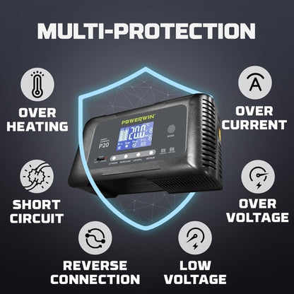 Powerwin P20 12V/24V 20A Automatic Battery Charger for Car